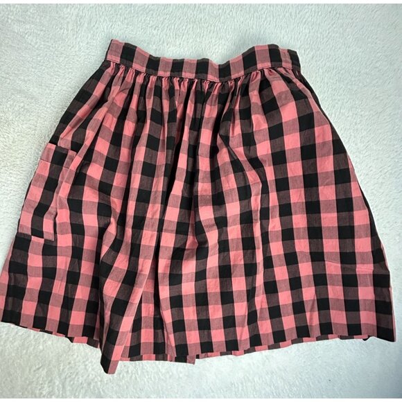 Sonia Rykiel Paris Womens Pink Black Checkered Button-Front Mini Skirt Size 10A - Picture 2 of 9